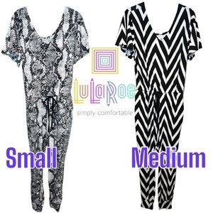 Unicorn LuLaRoe Xoe Romper Medium & Small Zoe 2 Pair Snakeskin & Stripe